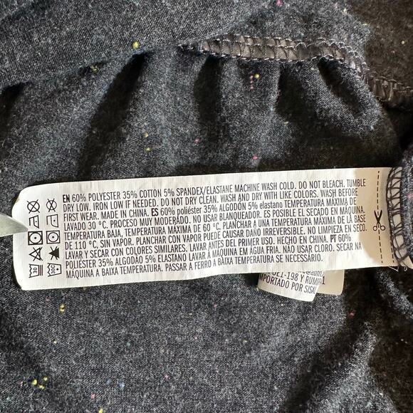 Forever 21 Girls Sequin Short Sleeve T Shirt Ruffle Hem Spotted Gray Size 11/12 - Picture 7 of 7